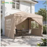 Sekey Faltpavillon 2x2/3x3/3x6 m, Gartenpavillon mit 4 Seitenteilen Partyzelt Wasserdicht, mit 4 Seitenteilen, Gartenpavillon 3 x 3 winterfest, Pavillon Pop Up Partyzelt, für Garten 300 cm