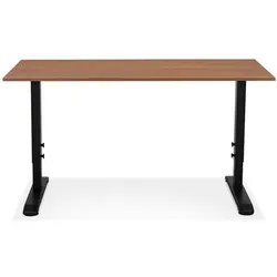 Kadima Design Höhenverstellbarer Bürotisch  140x70 cm  Holz Platzsparend Design  Arbeitstisch Braun-Schwarz