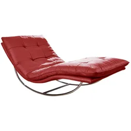 W.Schillig Relaxliege daily dreams, in Waffelkissen-Optik, Schaukelgestell Chrom glänzend, in 2 Breiten rot 95 cm x 85 cm x 169 cm
