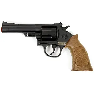 Spielzeugpistole "Cowboy", schwarz/braun, 21 cm