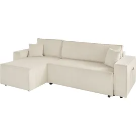 OTTO home Ecksofa OTTO HOME "CASSI L-Form, 241cm - OTTO. Verlässliche Qualität.", beige (creme), B:241cm H:80cm T:48cm, Sofas, Ecksofa, Schlaffunktion (133/200), Bettkasten, Cord, Unser Tiefpreis, Topseller