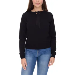 vestino Damen Pullover mit Schleife Langarm-Shirt Alltags-Pullover 901088 Schwarz - 36