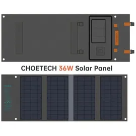 CHOETECH Tourist Usb Solarladegerät, Usb C 36W QC PD grau (Sc006)