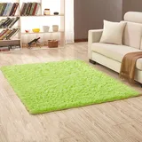 XUEDNGM Waschbarer Teppich Shaggy Teppich 60 x 210 cm Pflegeleicht Und Einfarbig, Weich Modern Unifarben Hochflor Waschbarer Teppich rutschfest Fellteppich für Wohnzimmer, Schlafzimmer, hellgrün