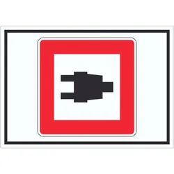 Nutzung von Landstromanschlüssen Symbol Aufkleber A6 (105x148mm)