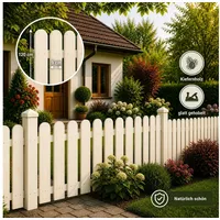 QLS Holzzaun 30 Stk. Zaunlatten 120 cm in 3 Farben, Holz Brett Kiefer Fichte Gehobelt Gartenzaun