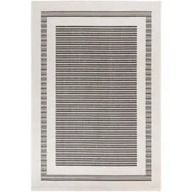Steffensmeier In- und Outdoor Teppich Bergen Küche Balkon Garten Flur, wasserfest, Kunststoff, Bordüre Schwarz, Größe: 200x250 cm