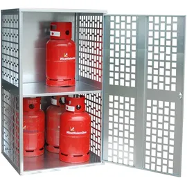 Bauer Südlohn Gasflaschen-Depot Stahl verzinkt 10 x Ø 230 mm grau