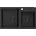 2 Becken links Einbauart Granit Schwarz/Silbermetallic