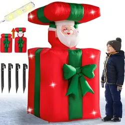 Aufblasbarer Weihnachtsmann im Geschenk 152cm