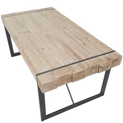 Mendler Esszimmertisch HWC-A15, Esstisch Tisch, Tanne Holz rustikal massiv MVG-zertifiziert ~ naturfarben 80x200x90cm