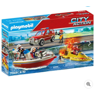 PLAYMOBIL City Action 71569 Feuerwehr  Spielset 2Boote + PKW + 4 Figuren NEU OVP