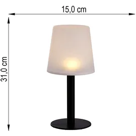 Expo Börse LED Tischleuchte Kunststoff 15x31 cm 2er Set weiß