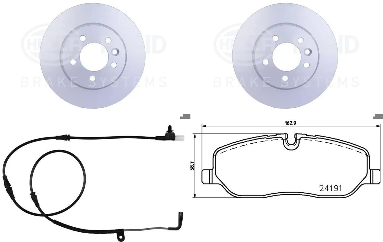 Hella Pagid Bremsenset 317mm Vorne Passend Für Land Rover Discovery 3 4: Bremsbelagsatz, Scheibenbremse Land Rover: Lr019618 Land Rover: Lr134694 Land