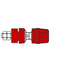 Hirschmann Polklemme Mit Krallenrand Und Unverlierbarem Isolierkopf, 4 mm - Rot (pki 10 A)