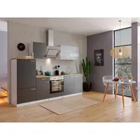 Respekta Küche Küchenblock Einbauküche Komplettküche 270cm weiß grau