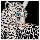 MCW Ölgemälde Weißer Leopard, Handgemalt