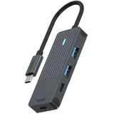 Rapoo USB-C Hub grau USB-C auf USB-A und USB-C