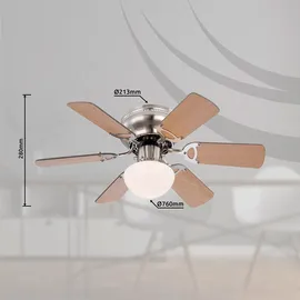 GLOBO Deckenventilator 76 cm Deckenventilator Grau