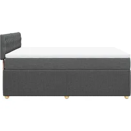 vidaXL Boxspringbett 140 x 200 cm Dunkelgrau