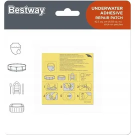 BESTWAY Selbstklebende Reparaturflicken 6,5 x 6,5 cm, 10 Stück