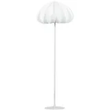 Stehleuchte Dalia aus Papier, modernes Design, rund, weiß, Metallfuß, Ø 50 cm, für dein Zuhause