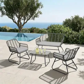 Idimex RIVIERA Loungeset grau/schwarz