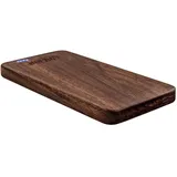 InLine woodplate, USB Powerbank 5.000mAh, mit LED Status Anzeige, Echtholz, Walnuss, 2.1A Ausgabe