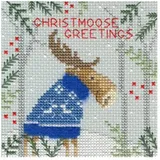 Bothy Threads Grußkarte Kreuzstich-Set Weihnachtselch, 10x10cm, XMAS7, Zählmuster