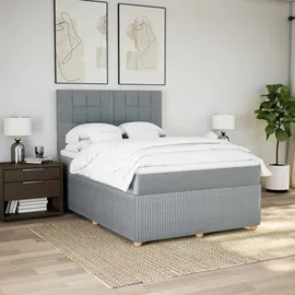 vidaXL Boxspringbett 140 x 200 cm Hellgrau