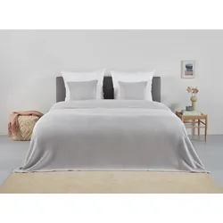 Tagesdecke ANDAS "Greta", grau, B:230cm L:250cm, Baumwolle, Tagesdecken, in Waffelpiqué Optik, viele Farben erhältlich, Decke ab 150x250 cm