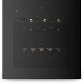 Klarstein Velaire Weinkühlschrank 2 Zonen - 36 Flaschen, Einbau, 5-22°C, Touch, LED, UV-Schutz, Holzregale, 41 dB, Weinklimaschrank 2 Zonen