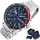 Tommy Hilfiger Bank 1791718 Herrenuhr - Silber/Blau