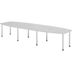 bümö Konferenztisch groß KT40 in Grau Chromfüße
