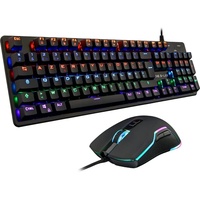 THE G-LAB Carbon RGB Gaming Mechanische Tastatur- und Maus-Set, mit LED-Hintergrundbeleuchtung, Blaue Schalter, Deutsch QWERTZ blau