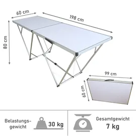 Lemodo Mehrzwecktisch 198x60 cm Flohmarkttisch