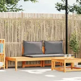 Teenpull – Gartenbank Mit Tisch & Dunkelgrauen Kissen Massivholz Akazie