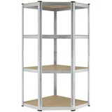 Juskys Eckregal Metall 160 x 75 x 40-75 cm Silber