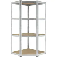 Juskys Eckregal Metall 160 x 75 x 40-75 cm Silber