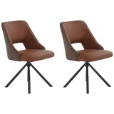 Jockenhöfer Drehstuhl Milo Leder braun 2er Set