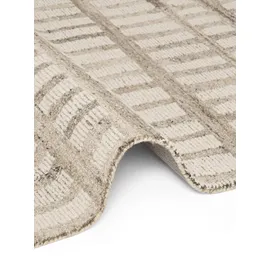 vikosa Linara, creme braun, B:160cm H:15mm L:230cm, Wolle, Teppiche, Handgemacht, Grafisch, Streifen, Natur, Wolle, Wohnzimmer,Schlafzimmer