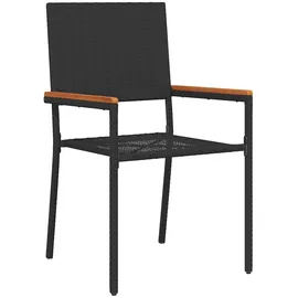 vidaXL 7-tlg. Garten-Essgruppe Schwarz 190 x 80 x 75 cm Poly-rattan