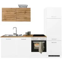 kochstation Küchenzeile »KS-Kehl«, ohne E-Geräte, Breite 240 cm, für Kühlschrank und Geschirrspüler weiß
