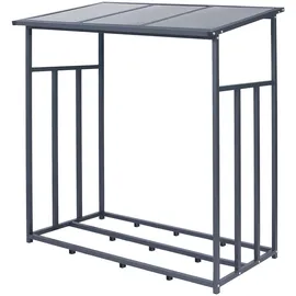 ML-Design Kaminholzregal Schwarz, Metall, 83x185x187.5 cm,