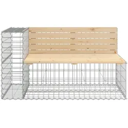 vidaXL Gartenbank aus Gabionen 122x71x65,5 cm Massivholz Kiefer
