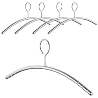 SOTech 5er Set Design Kleiderbügel mit Antirutsch Ringen Edelstahl massiv gebürstet) 12 mm x 433 mm Rundrohr mit Öse