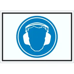Gehörschutz tragen Symbol Aufkleber A9 (37x52mm)