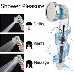Wassersparender Duschkopf - Regendusche und Handbrause mit Start/Stopp-Funktion - Hoher Druck - Inkl. Reinigende Mineralien