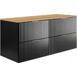 rodan fabryka mebli Waschbeckenunterschrank 120 x 57 x 46 cm Schwarz Matt