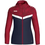 Damen Kapuzenjacke marine/chili rot 42